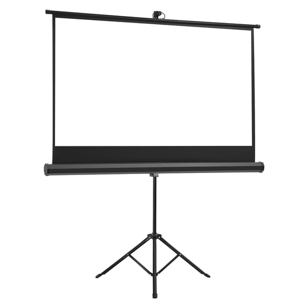Projektorlærred, 146x72x135-181 cm, Sort, Bærbart stativ