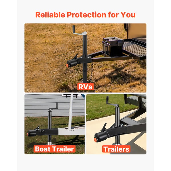Trailerlås, passer til 58,6 mm støbte kuglekoblinger, 142x175 mm, kraftigt stål