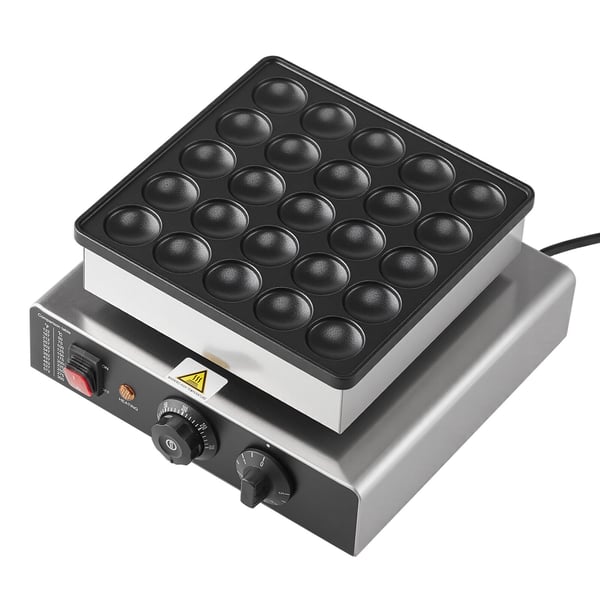 Mini pandekage maskine, 25 poffertjes vaffelbager 262x262 mm, rustfrit stål, non-stick