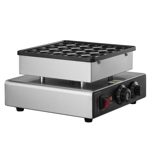 Mini pandekage maskine, 25 poffertjes vaffelbager 262x262 mm, rustfrit stål, non-stick