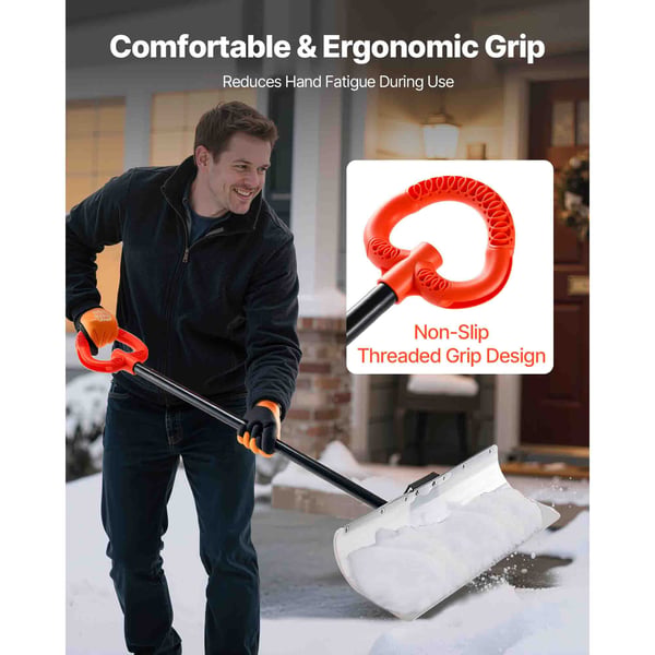 Snerydningsskovl, 76,2x22 cm, HDPE plastblad, metalkant, ergonomisk greb