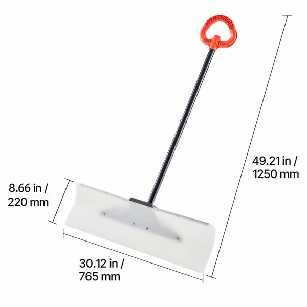 Snerydningsskovl, 76,2x22 cm, HDPE plastblad, metalkant, ergonomisk greb