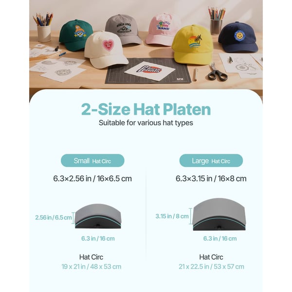 Hat Heat Press Maskine, 40,5x23x37,5 cm, Grøn
