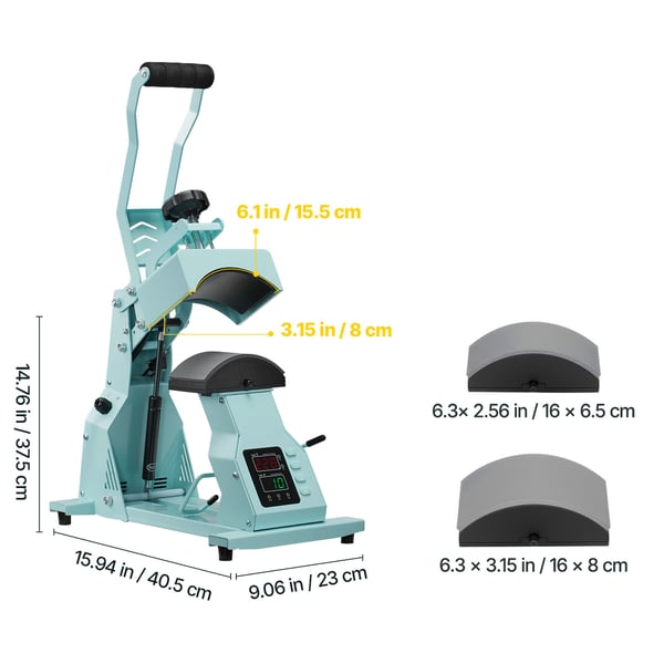 Hat Heat Press Maskine, 40,5x23x37,5 cm, Grøn