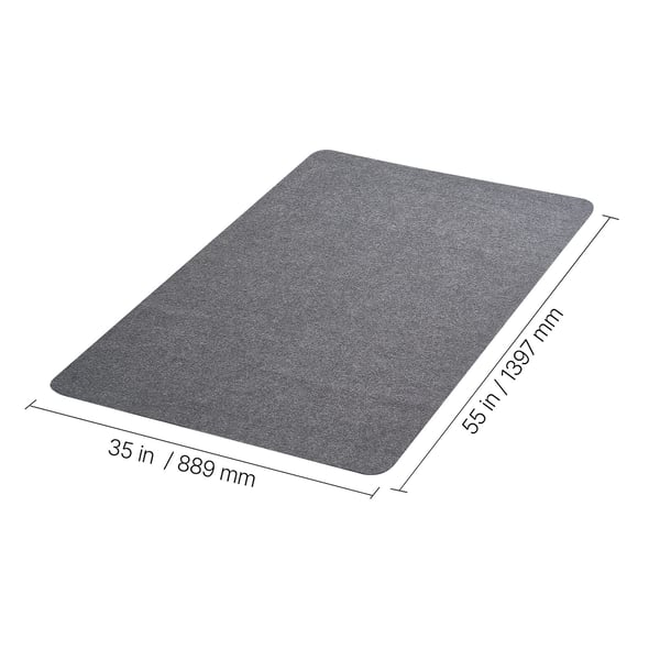 Stolunderlag, 89,7x139,6 cm, Mørkegrå, Polyester Overflade