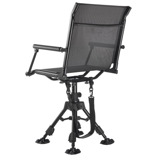 Jagtstol, 360° lydløs drejelig, foldbar og justerbar, 57x50x108 cm, stål