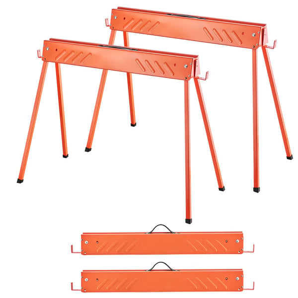Sågbock, 2-pack hopfällbar helt i metall, 95x48,5x74 cm, extra robust