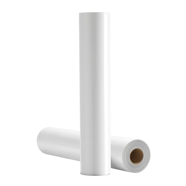 Varmeoverførselsvinylrulle, 304,8x7260 mm, blank hvid, PVC
