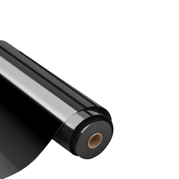 Varmeoverførselsvinylrulle, 30.5x1524 cm, Sort, Blank, PVC