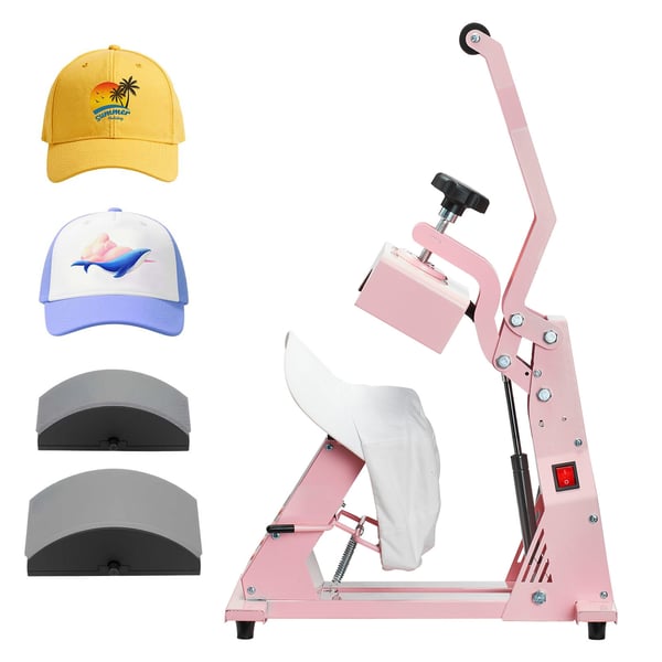 Hat Heat Press Maskine, 405x230x375 mm, Pink, varmeoverførselsenhed