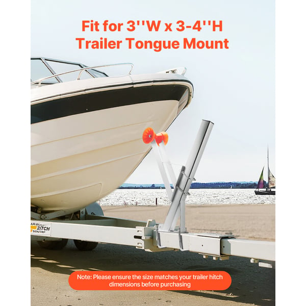 Bådtrailer spilstand, 76x76x863 mm, galvaniseret stål