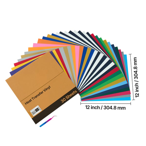 Lämpösiirtokalvo, 30 kpl, 30,5x30,5 cm, monivärinen, PVC