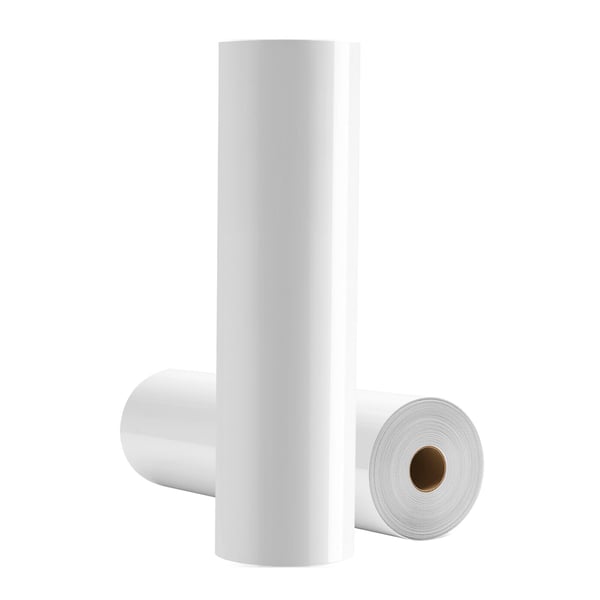 Värmeöverföringsvinylrulle, 30,5x2133,6 cm, Vit, Blank yta