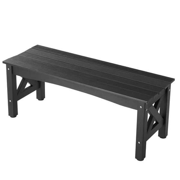 Udendørs bænk, 113x40x43,5 cm, sort, plast