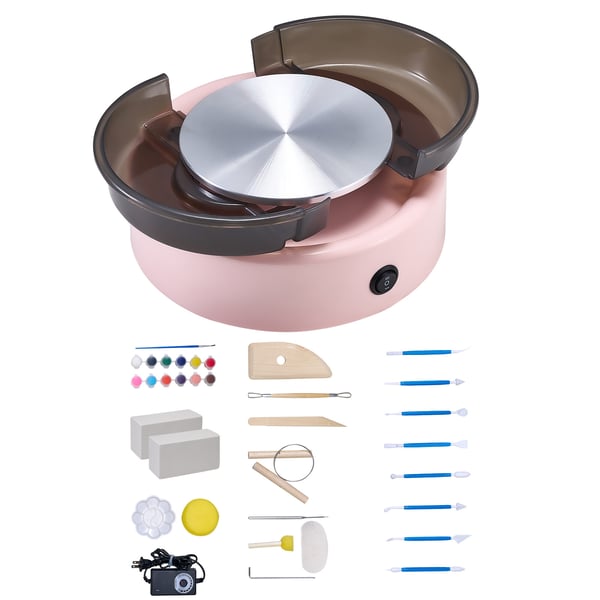 Drejskiva, 15,8 cm skivtallrik, justerbar hastighet, rosa, elektrisk