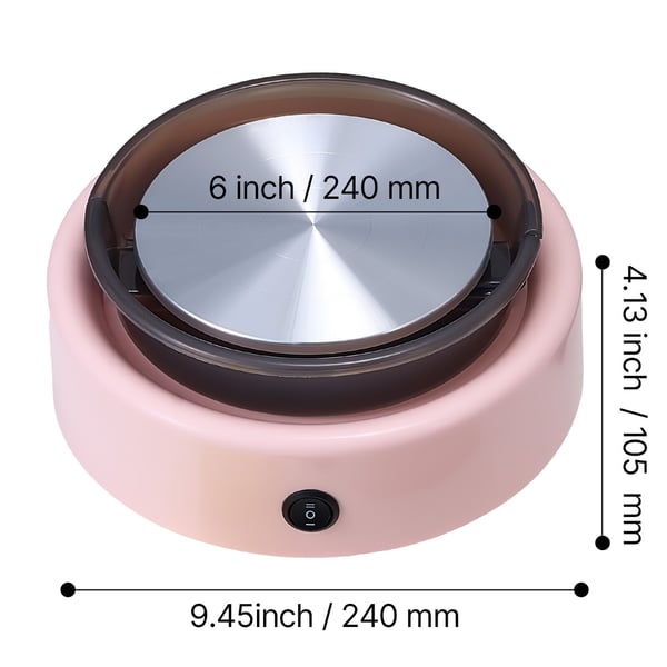 Drejskiva, 15,8 cm skivtallrik, justerbar hastighet, rosa, elektrisk