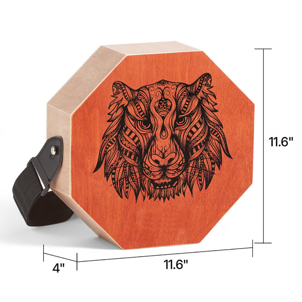 Cajon trommekasse, 29,5x29,5x10 cm, naturtræ, birketræ, musikinstrument