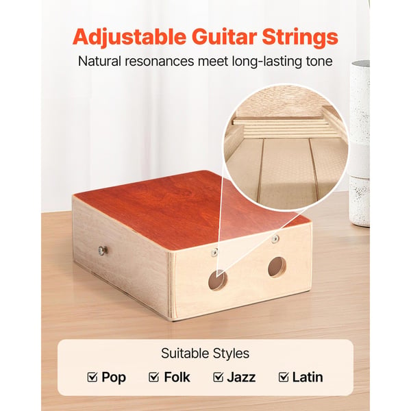 Cajon trommeboks 23x10x28 cm naturtræ birketræ