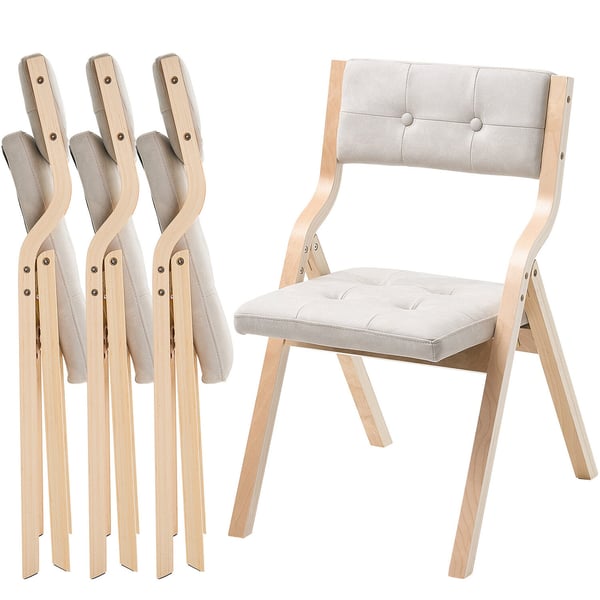 Fällstolsset, 4 delar, 57,5x48x80 cm, Beige, Träram