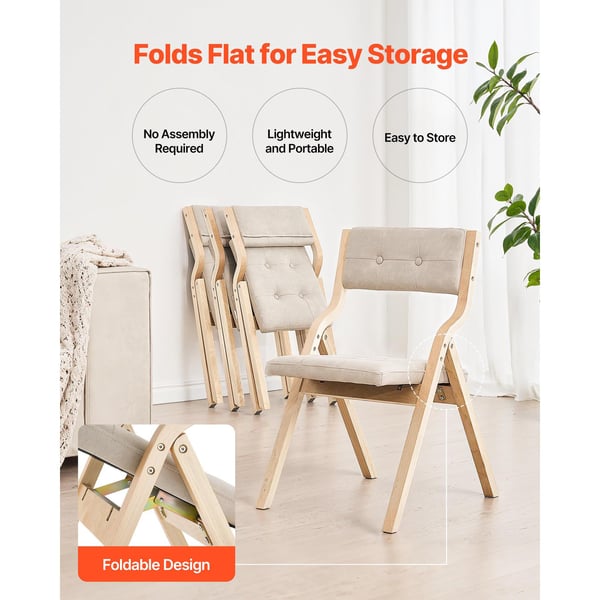 Fällstolsset, 4 delar, 57,5x48x80 cm, Beige, Träram
