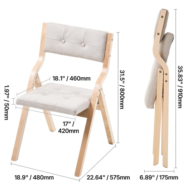 Fällstolsset, 4 delar, 57,5x48x80 cm, Beige, Träram