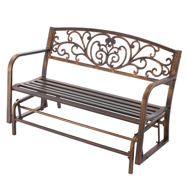 Ulkopenkki, 127x69x85.5 cm, pronssi, metallirunko