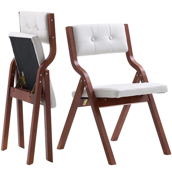 Fällstol, 2-delars set, 57,5x48x80 cm, Vit, Träram