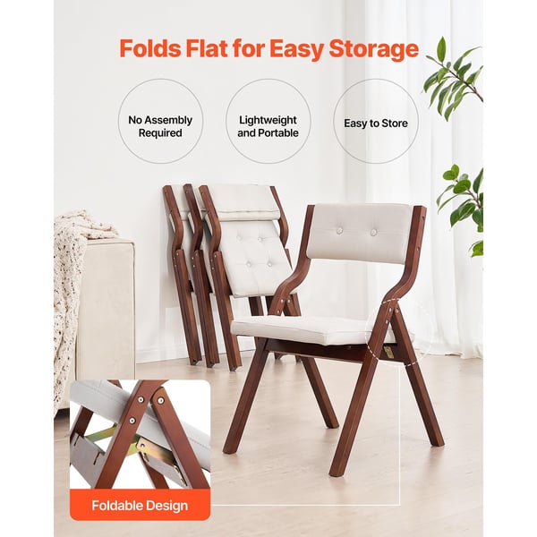 Fällstol, 2-delars set, 57,5x48x80 cm, Vit, Träram