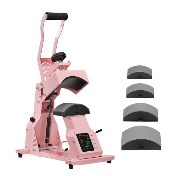 Hat Heat Press Maskine, 40.5x23x37.5 cm, Pink, til sublimationsprojekter