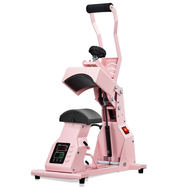 Hat Heat Press Maskine, 40.5x23x37.5 cm, Pink, til sublimationsprojekter