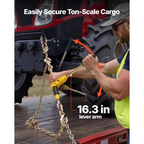 Sæt med spændetvinge til kæde, 10 mm x 6,1 m, 4173 kg kapacitet, stål