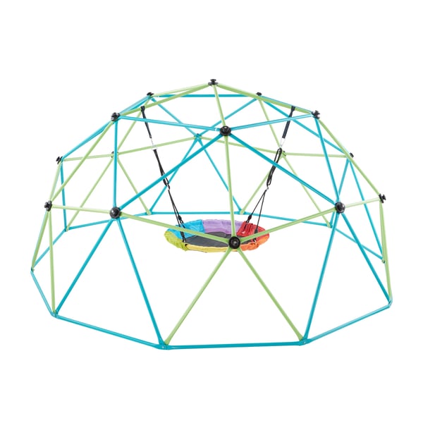 Kiipeilykupoli, Geometrinen kiipeilyteline lautaskeinulla, 305x305x152,5 cm, Ulkoleikkikenttä