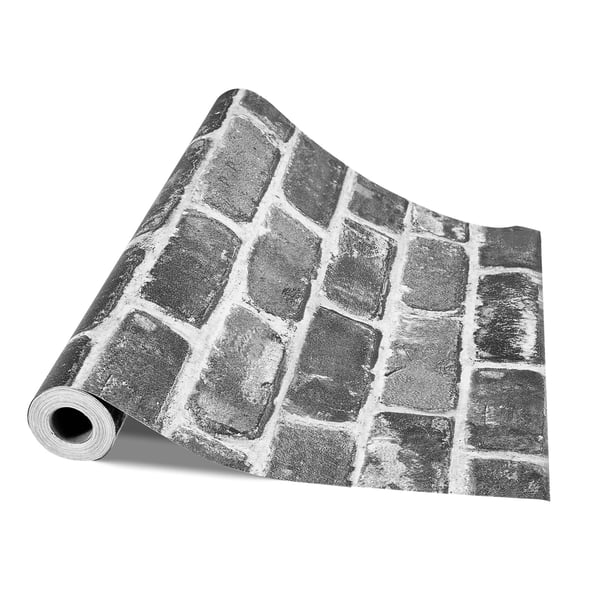 Tapet, 45x1000 cm, Grå, PVC