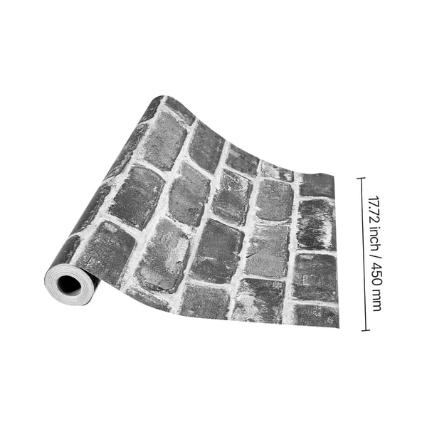 Tapet, 45x1000 cm, Grå, PVC