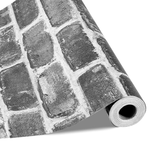 Tapet, 45x1000 cm, Grå, PVC
