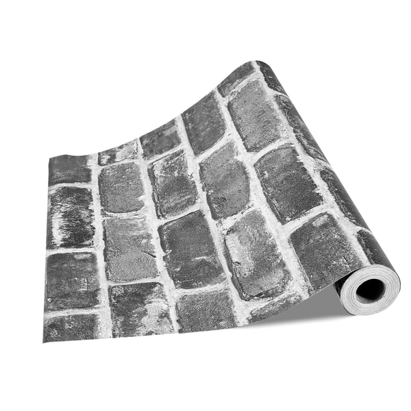 Tapet, 45x1000 cm, Grå, PVC
