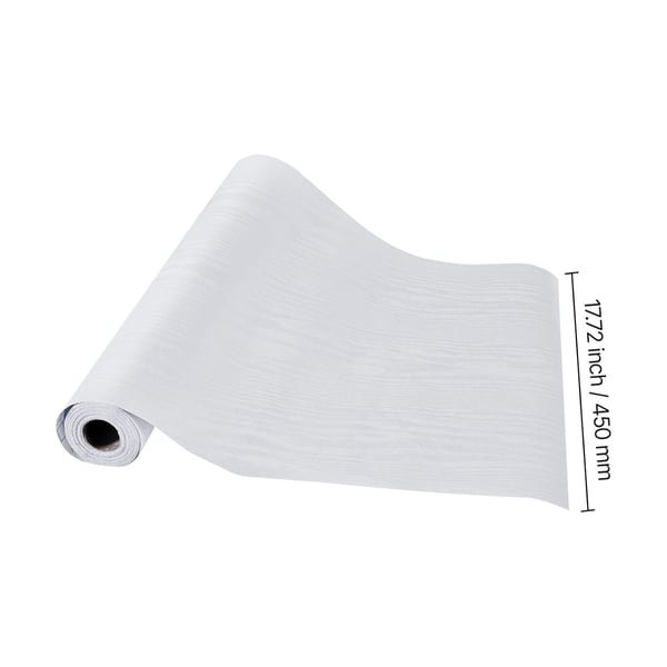 Tapet, Självhäftande trästruktur, 45x1000 cm, Vit, PVC