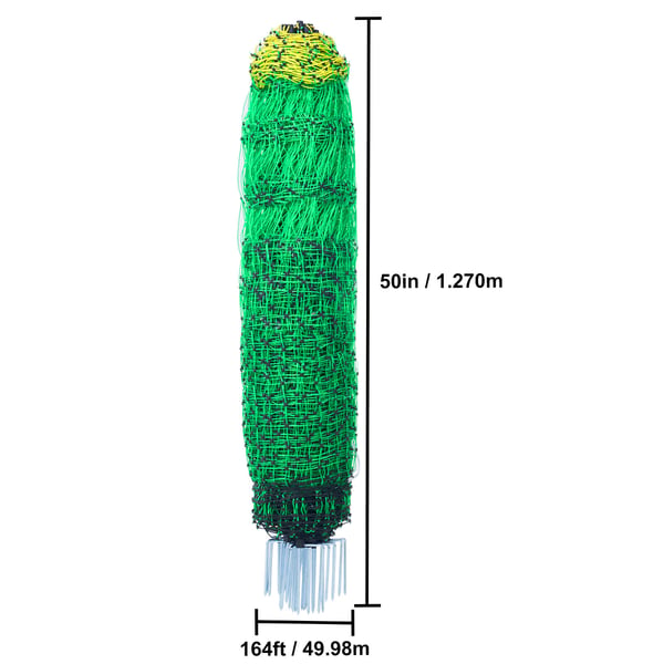 Elektrisk hegnsnet, 1.27x50 m, grøn, hegnsnet til husdyr