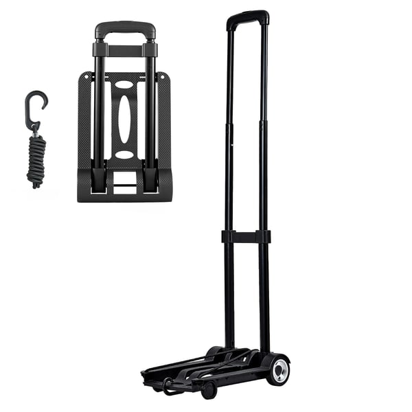 Hopfällbar transportkärra 32x23,5x96,5 cm svart, fällbar vagn