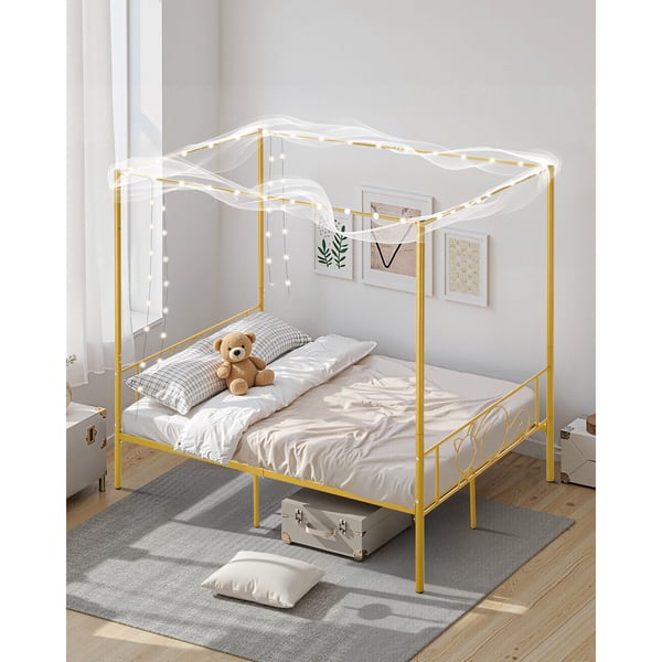 Himmelsengestel, 198,5x139x196,5 cm, Guld, Metal