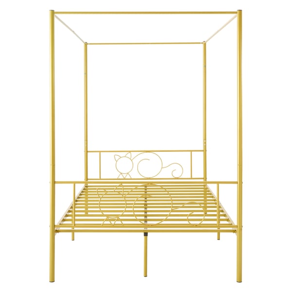 Himmelsengestel, 198,5x139x196,5 cm, Guld, Metal