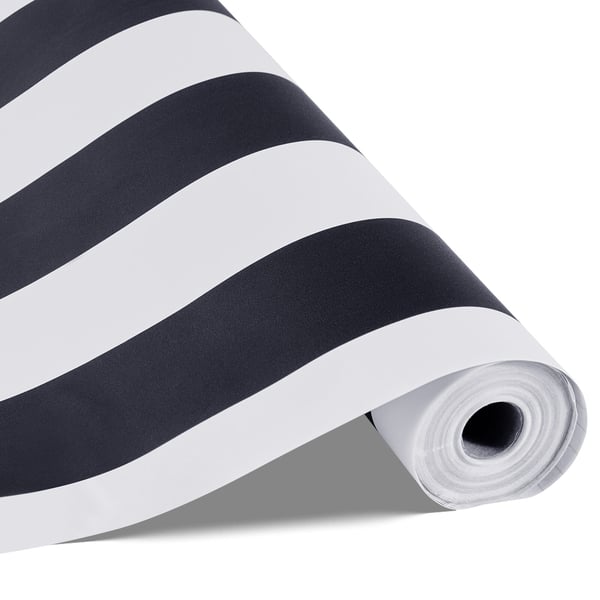 Tapet, 45x1500 cm, Sort og Hvid, Vinyl