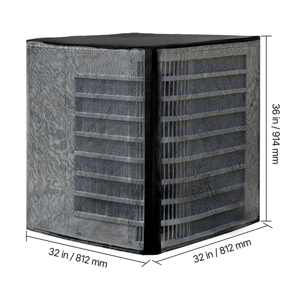 Ilmastointilaitteen suojus 81,2x81,2x91,4 cm musta, vedenpitävä polyesteri