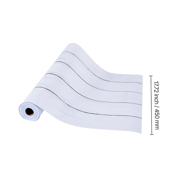 Tapetti, 45x1200 cm, Valkoinen, Puukuvioitu PVC