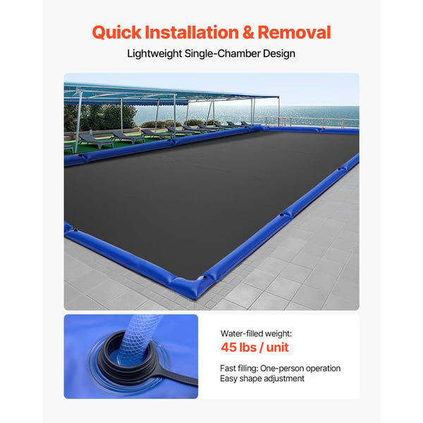 Pool Cover Vandpose Sæt, 6-pak 240x20 cm og 4 hjørnerør, PVC
