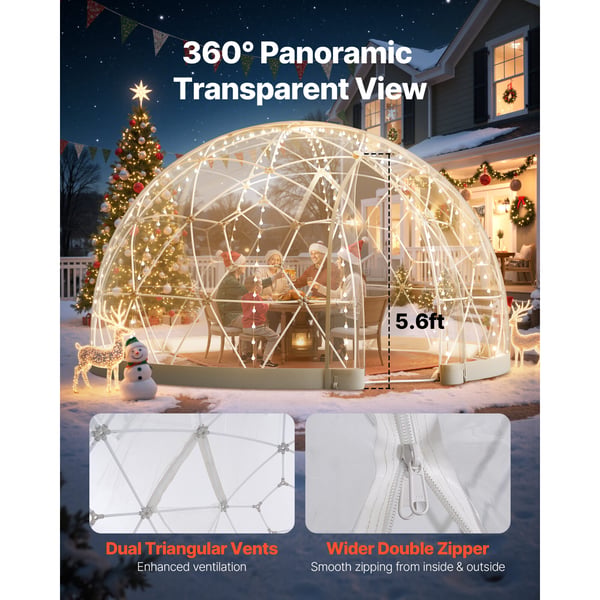 Havekuppel til haven, 360x220 cm, Hvid, PVC