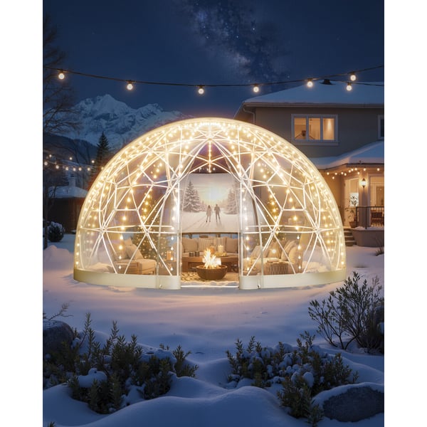 Havekuppel til haven, 360x220 cm, Hvid, PVC
