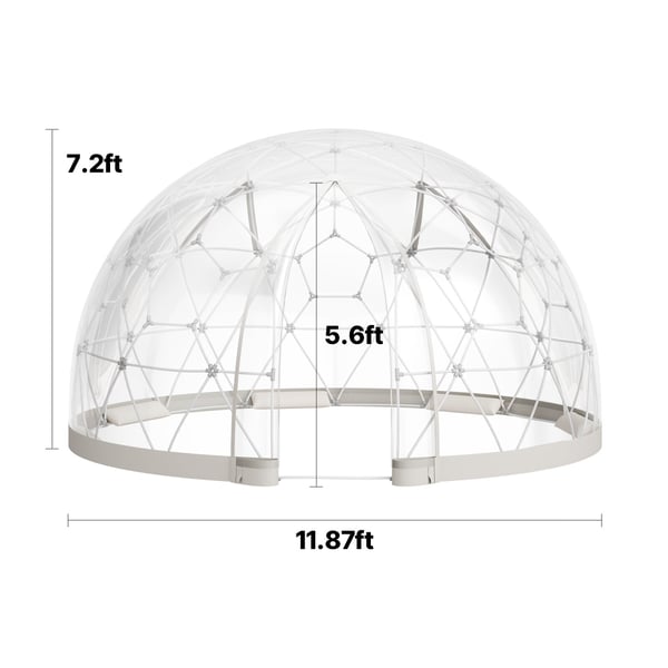 Havekuppel til haven, 360x220 cm, Hvid, PVC