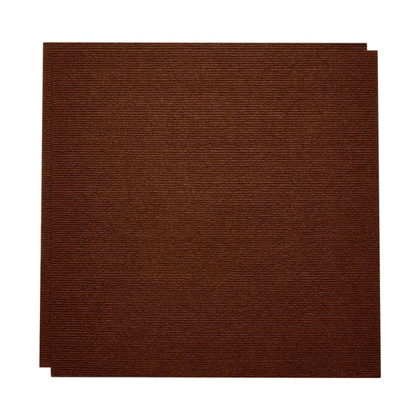 Tæppefliser, 61x61x0,5 cm, mørkebrun, selvklæbende gulv