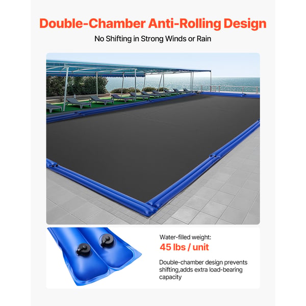 Poolcover vandposer, 238x30 cm, Blå, PVC